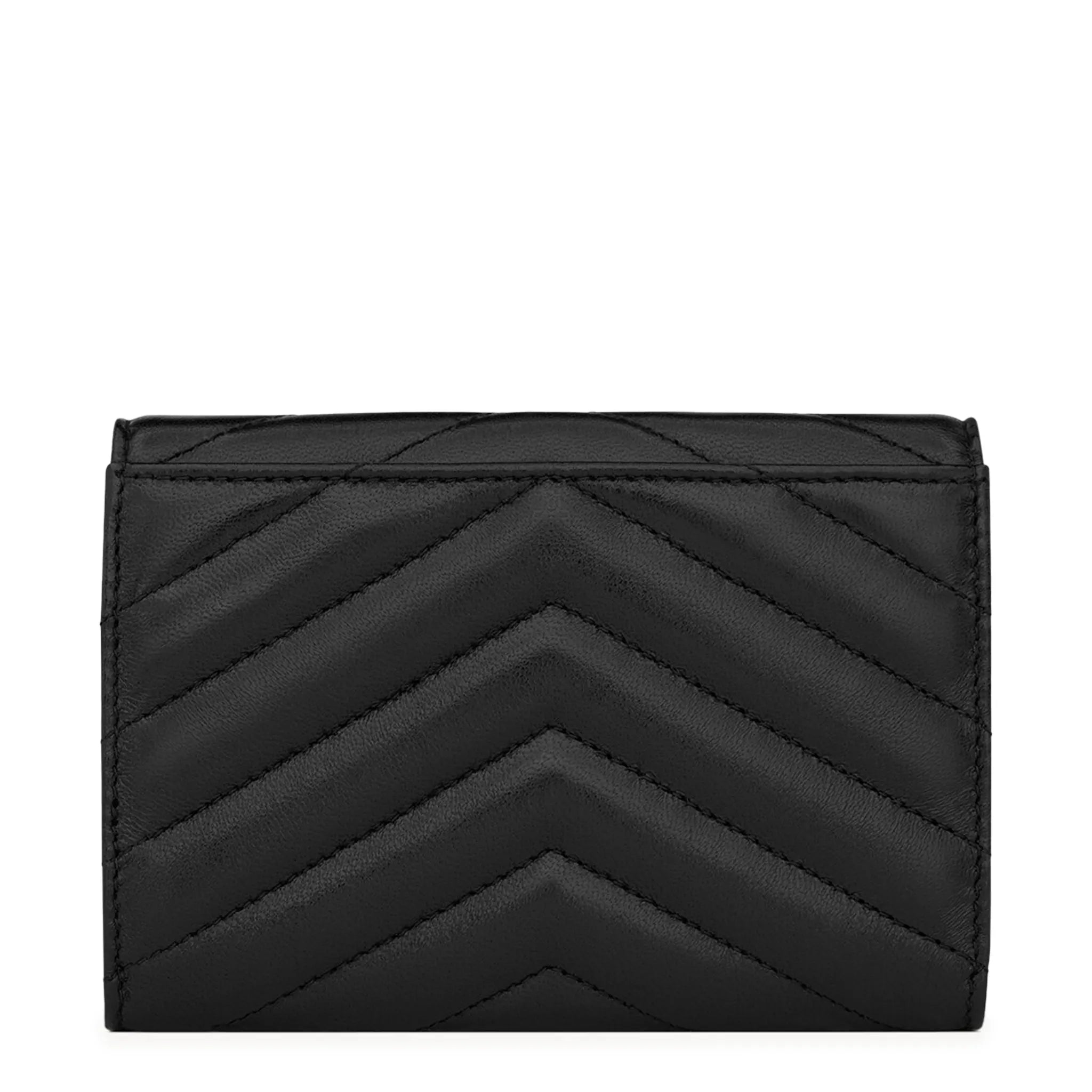 Back View of Saint Laurent Cassandre Matelasse Lambskin Small Envelope Wallet